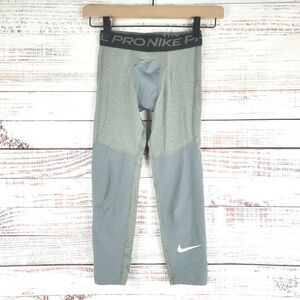 Nike Pro Dri-FIT Boys XS Compression Tights Pants Gray CK4546-091 Gym Running